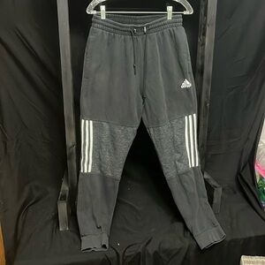 Adidas- black sweatpants with white logo